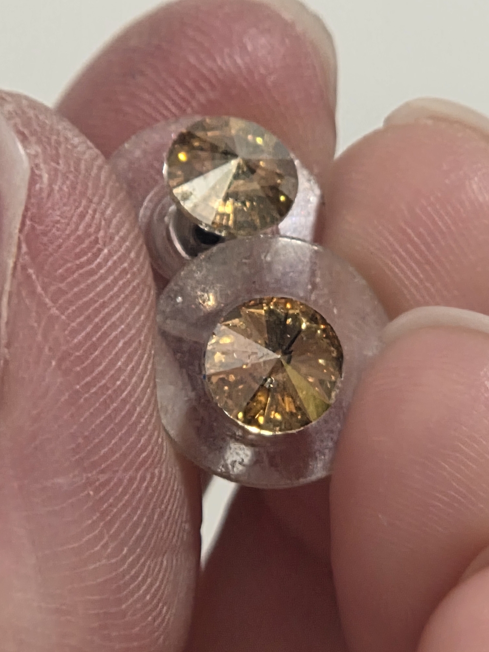 Gold Crystal Stud Earrings - Women's Fashion Jewelry